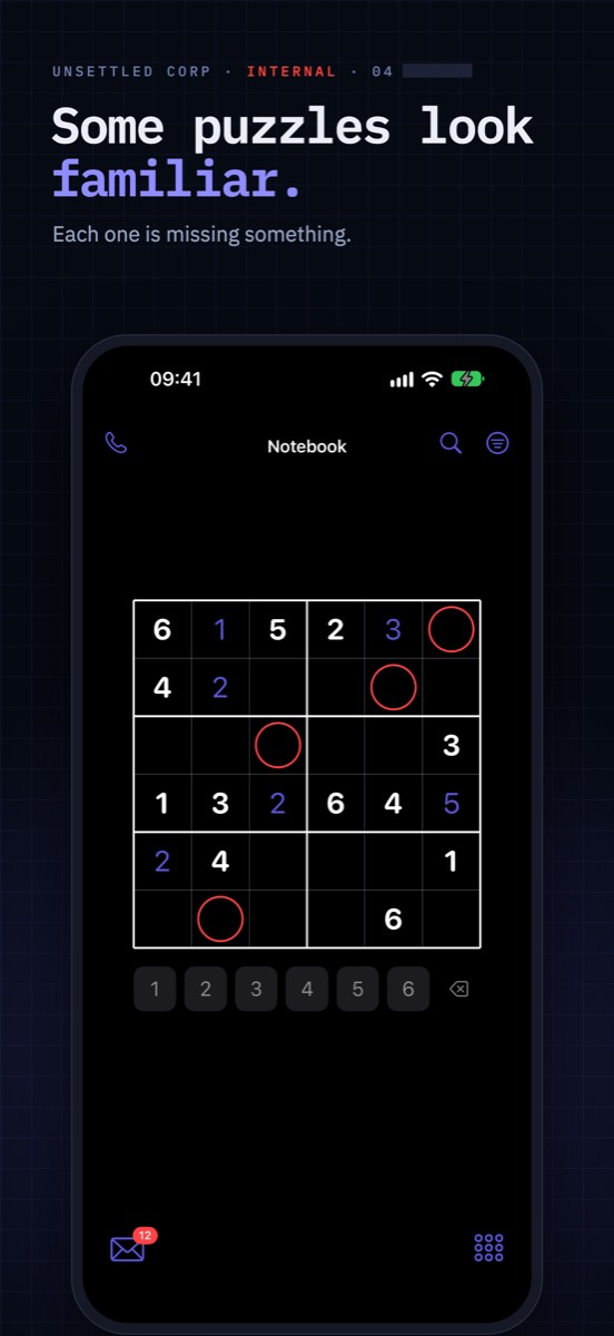 A part-finished number grid in a notebook