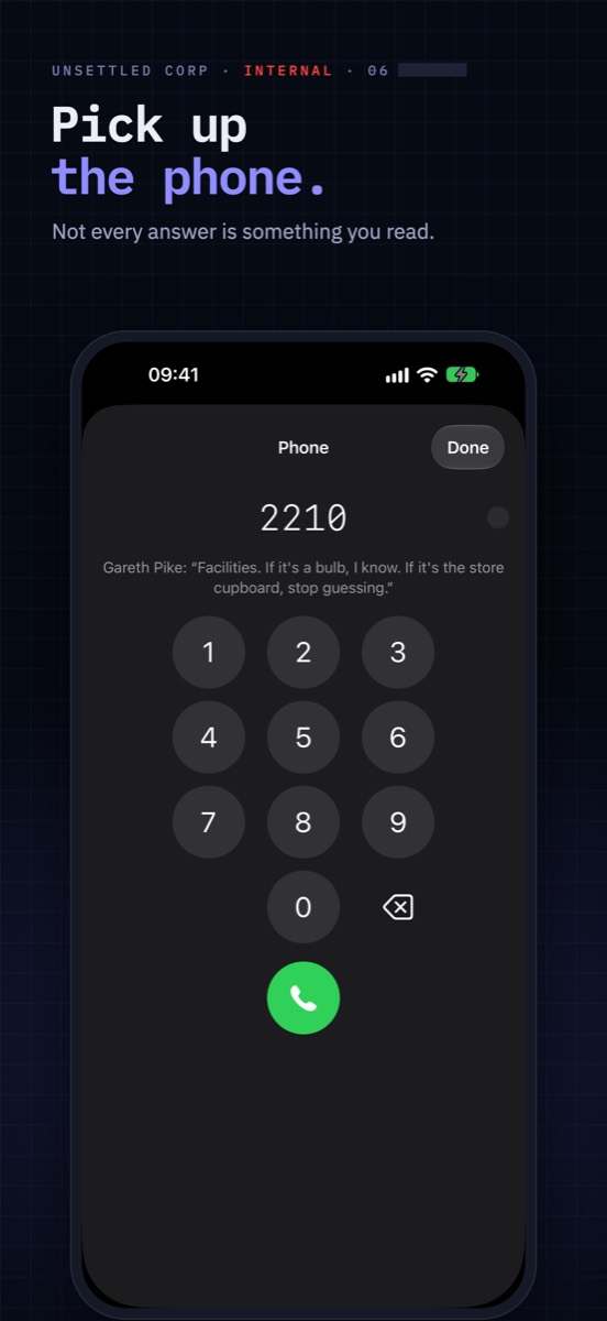 The phone keypad, ready to make a call
